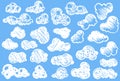 Hand drawn Clouds set. Scribble style. ÃÂ¡halk drawing texture. Doodle vector collection Royalty Free Stock Photo